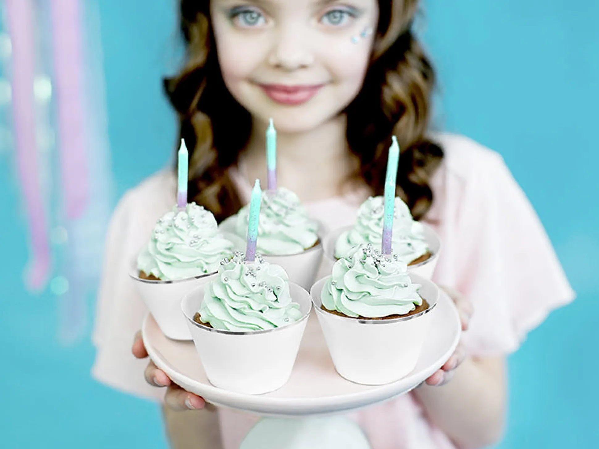Purple & Green Ombre Birthday Candles 20ct
