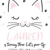 Purrfect Cat Pawty Birthday Invitation
