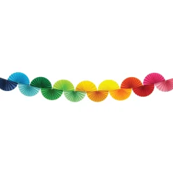 Rainbow Fan Paper Garland 8ft