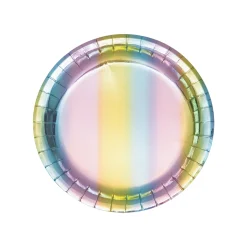 Rainbow Iridescent Dessert Plates 8ct