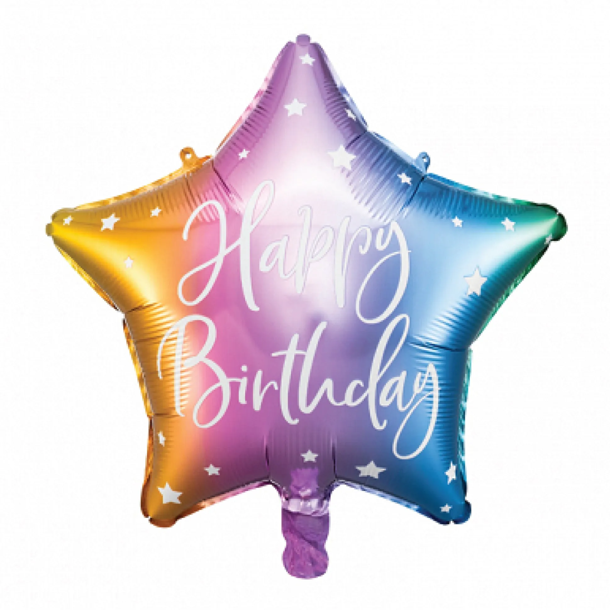 Rainbow Ombre Happy Birthday Star Balloon 15.5in
