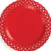 Red Basketweave Dinner Plates 8ct