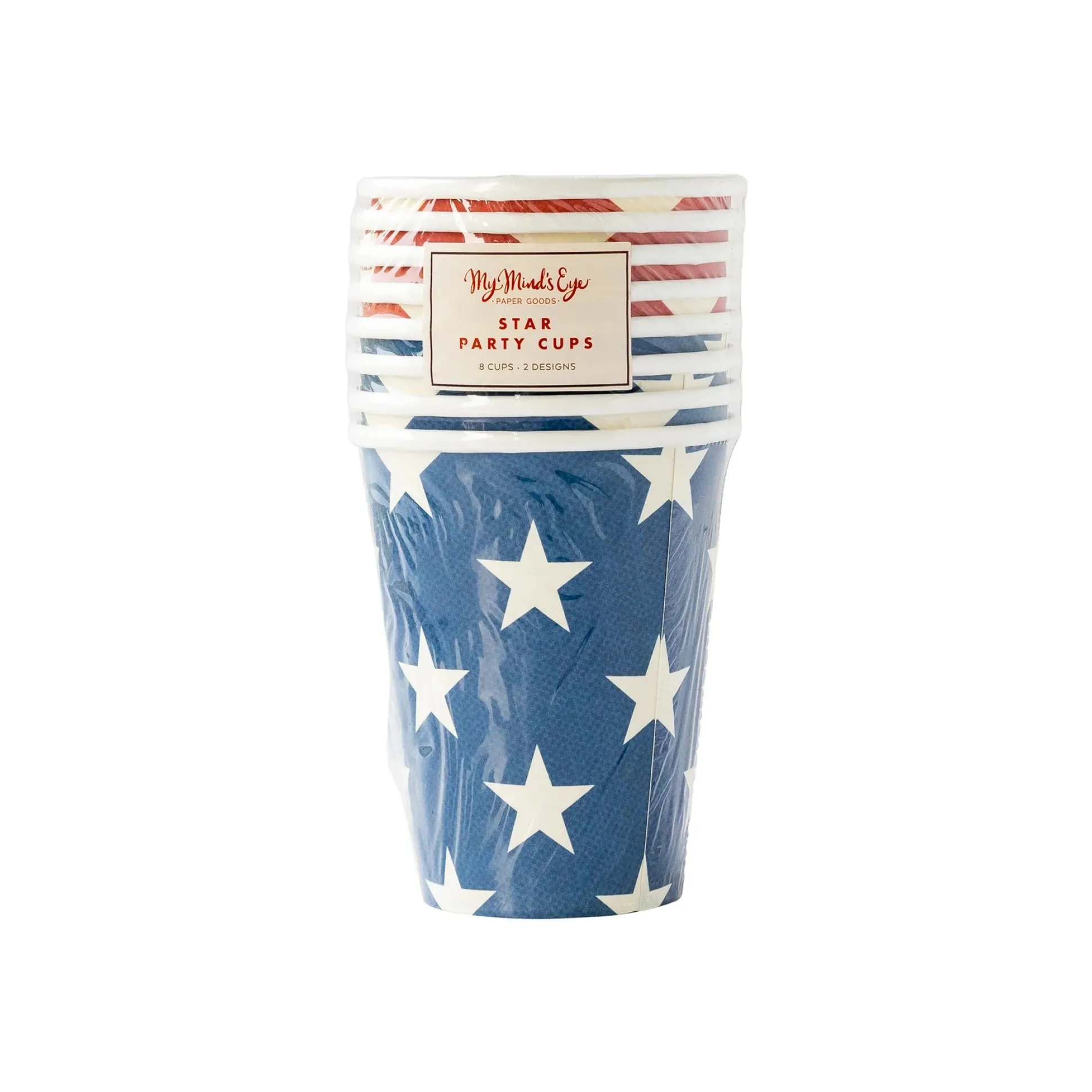 Red & Blue Star Paper Cups 8ct