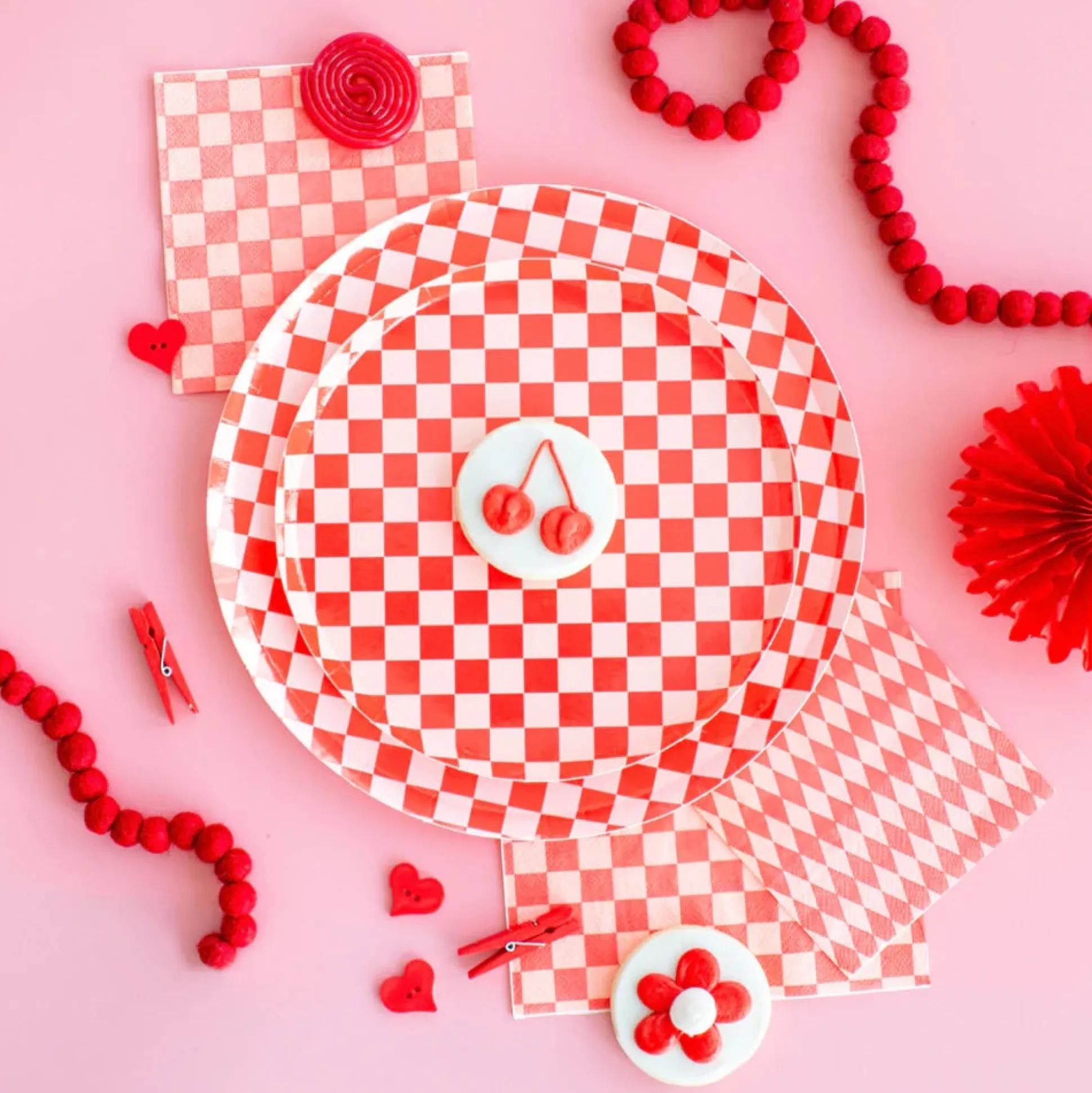 Red Checkered Lunch Napkins 16ct