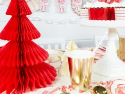 Red Christmas Tree Honeycomb Paper Centerpiece 17in