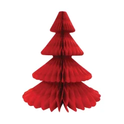 Red Christmas Tree Honeycomb Paper Centerpiece 17in