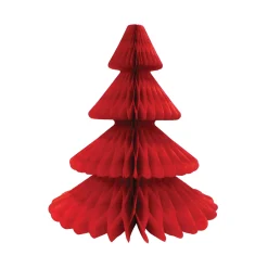 Red Christmas Tree Honeycomb Paper Centerpiece 12in