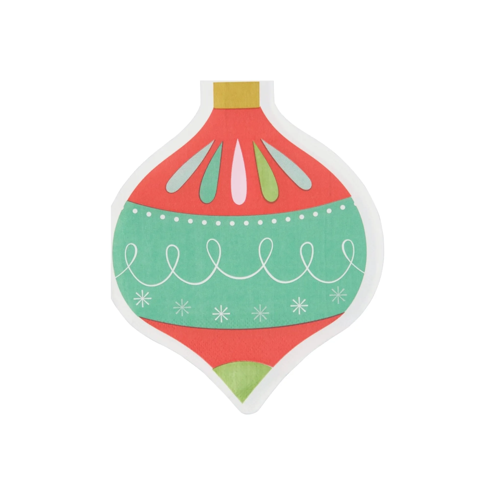 Red & Green Christmas Ornament Dessert Napkins 20ct