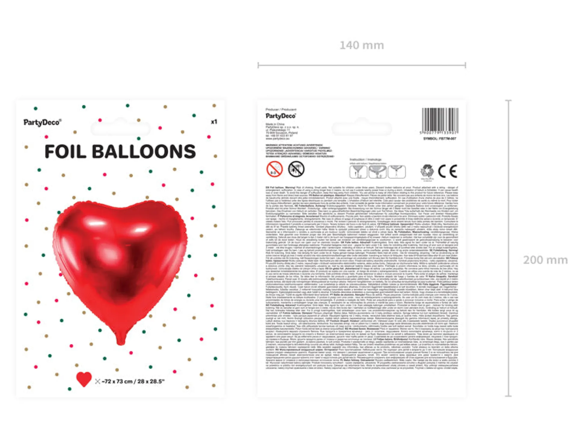Red Heart Foil Balloon 28in
