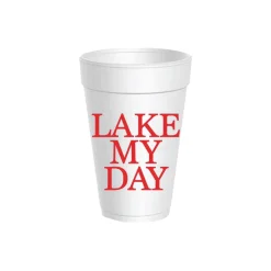 Red Lake My Day Styrofoam Cups with Lids 10ct