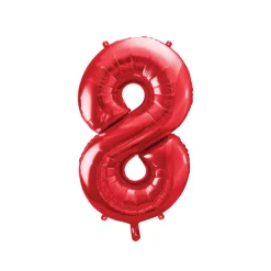 34" Red Number Balloon 0-9