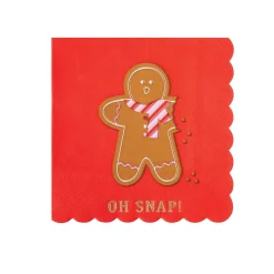 Red Oh Snap! Gingerbread Man Dessert Napkins 20ct