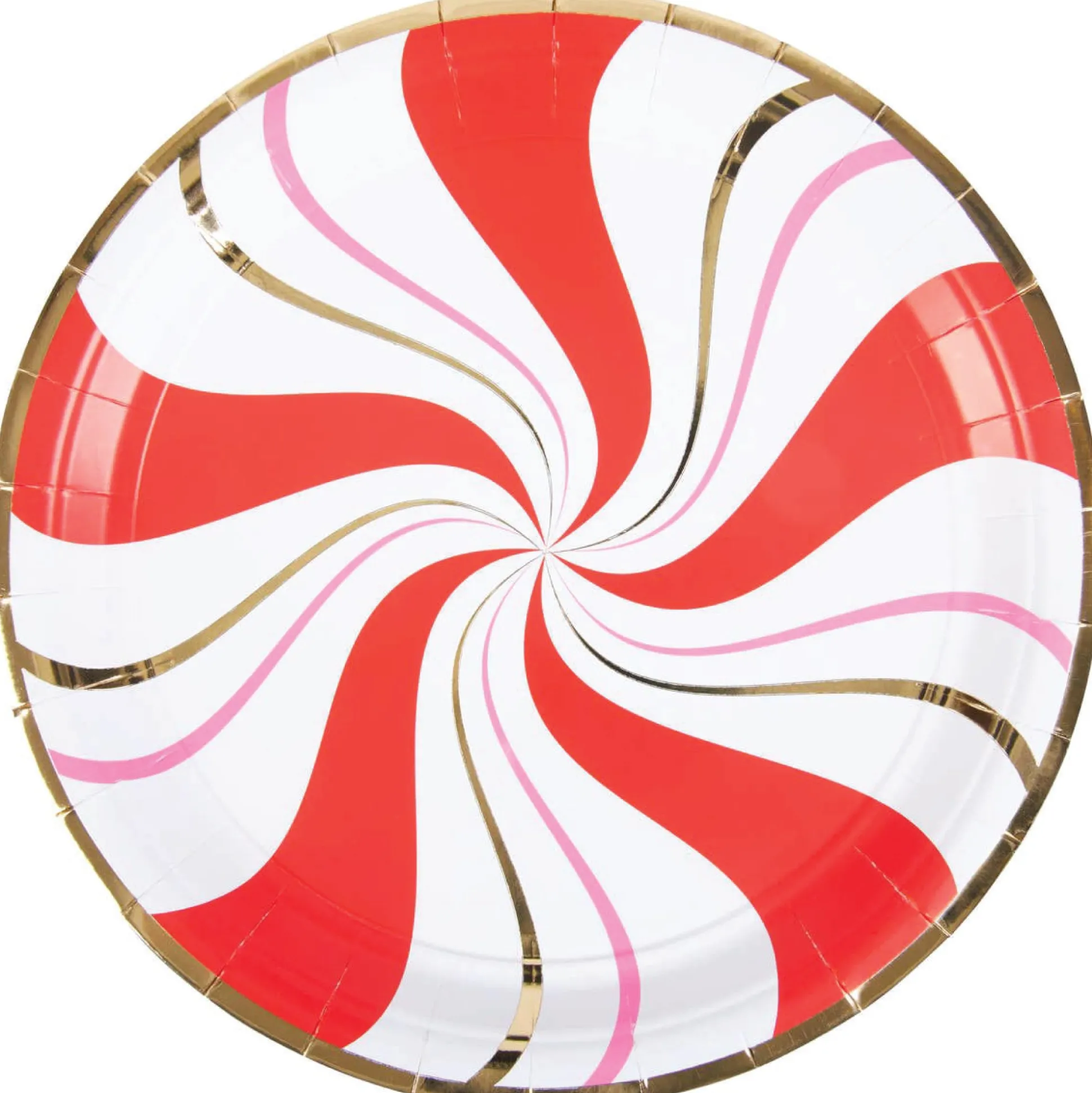Red & Pink Christmas Candy Swirl Dinner Plate 8ct