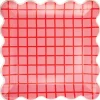 Red & Pink Grid Scalloped Square Plates 8ct