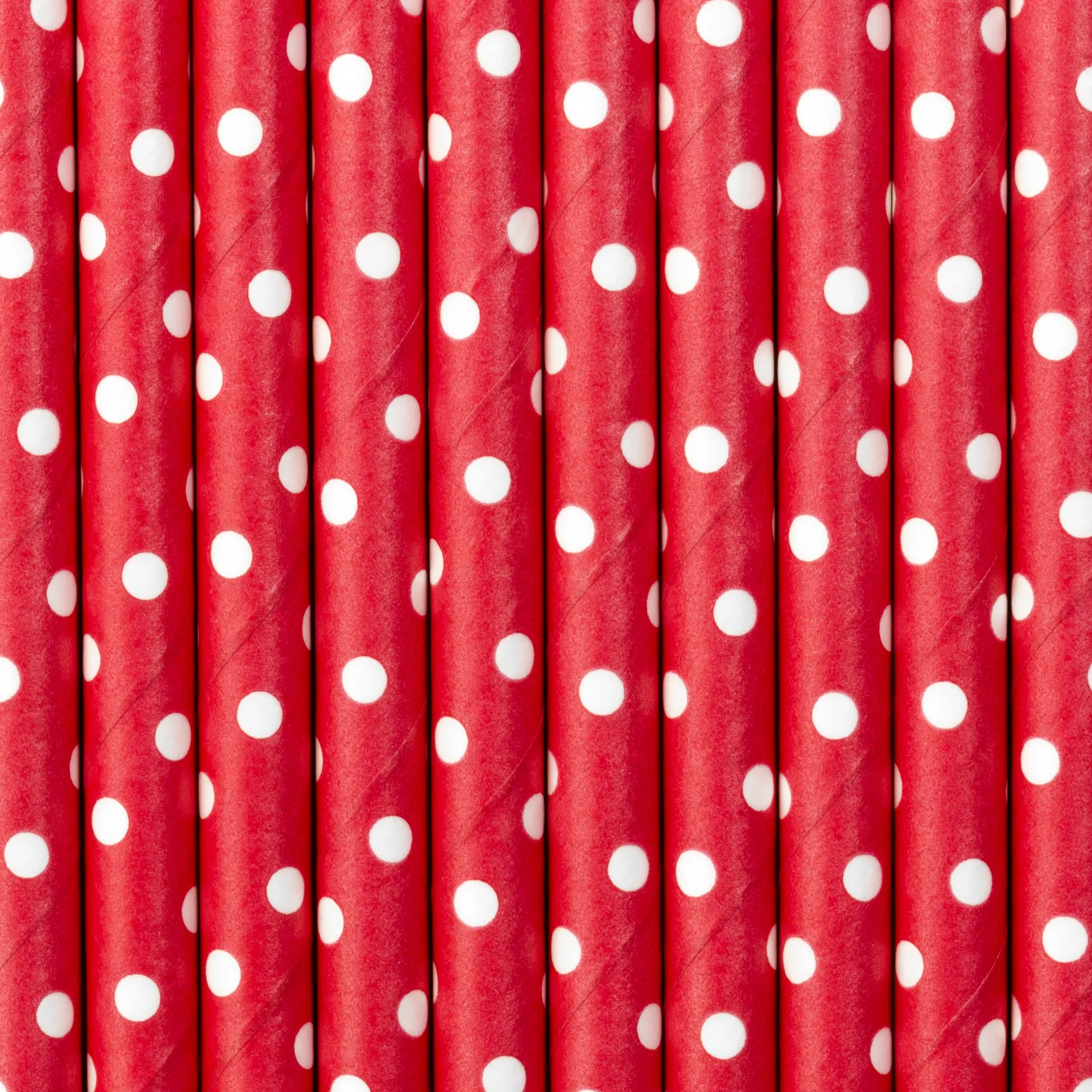 Red Polka Dot Paper Straws 10ct