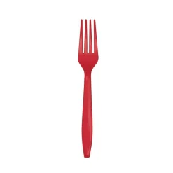 Red Premium Plastic Forks 24ct