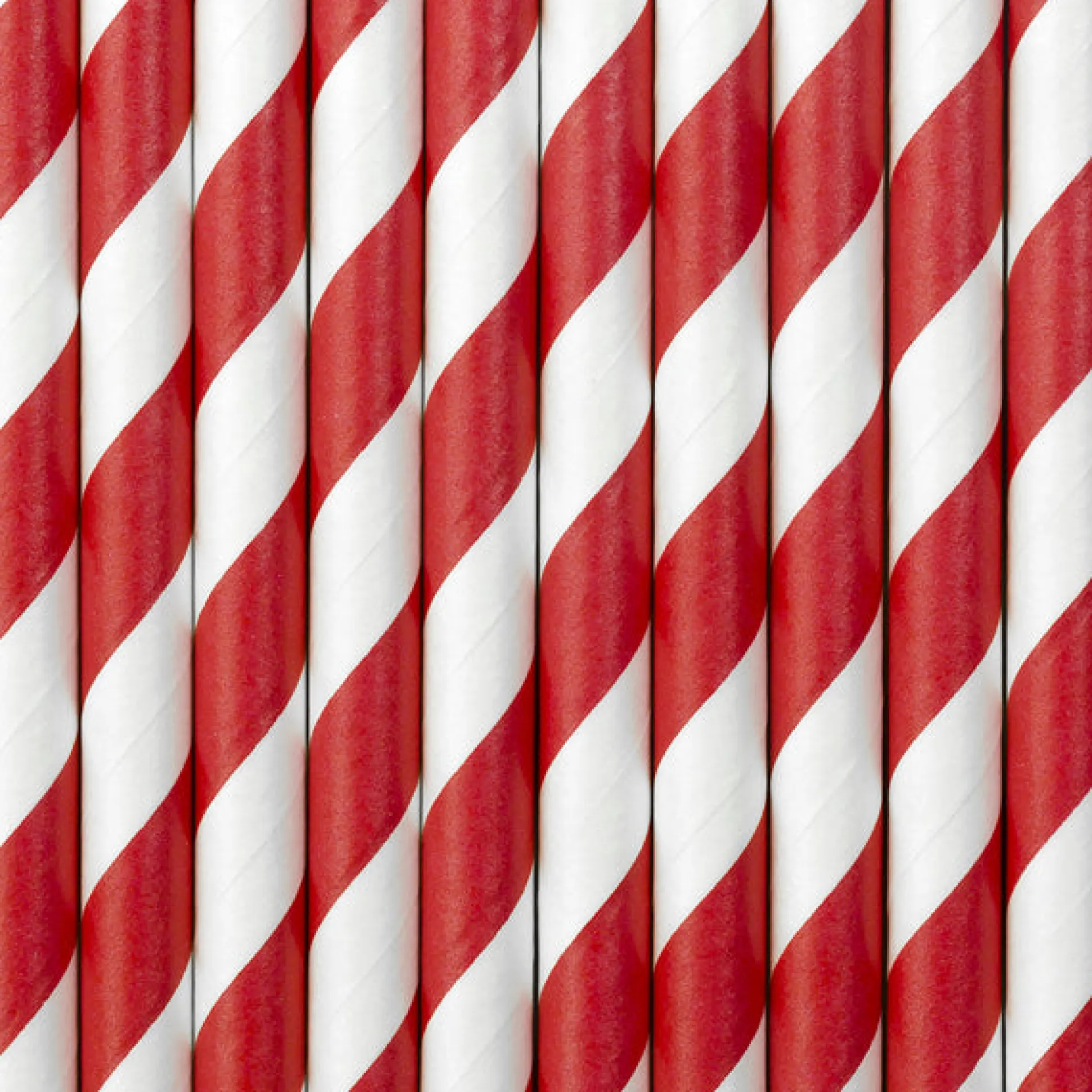 Red Striped Paper Straws 10ct