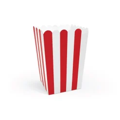 Red Striped Popcorn Boxes 6ct