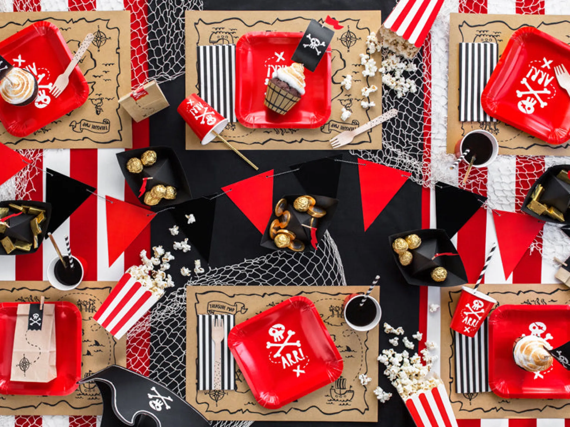 Red Striped Popcorn Boxes 6ct