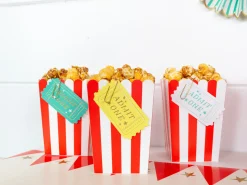 Red Striped Popcorn Boxes 6ct