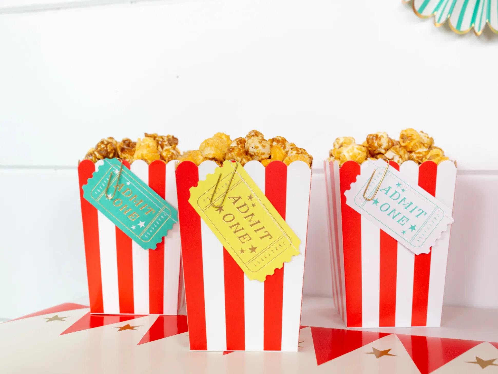 Red Striped Popcorn Boxes 6ct