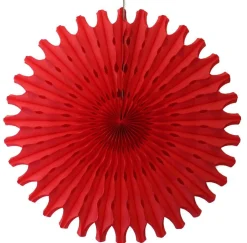 Red Tissue Paper Fan 18in