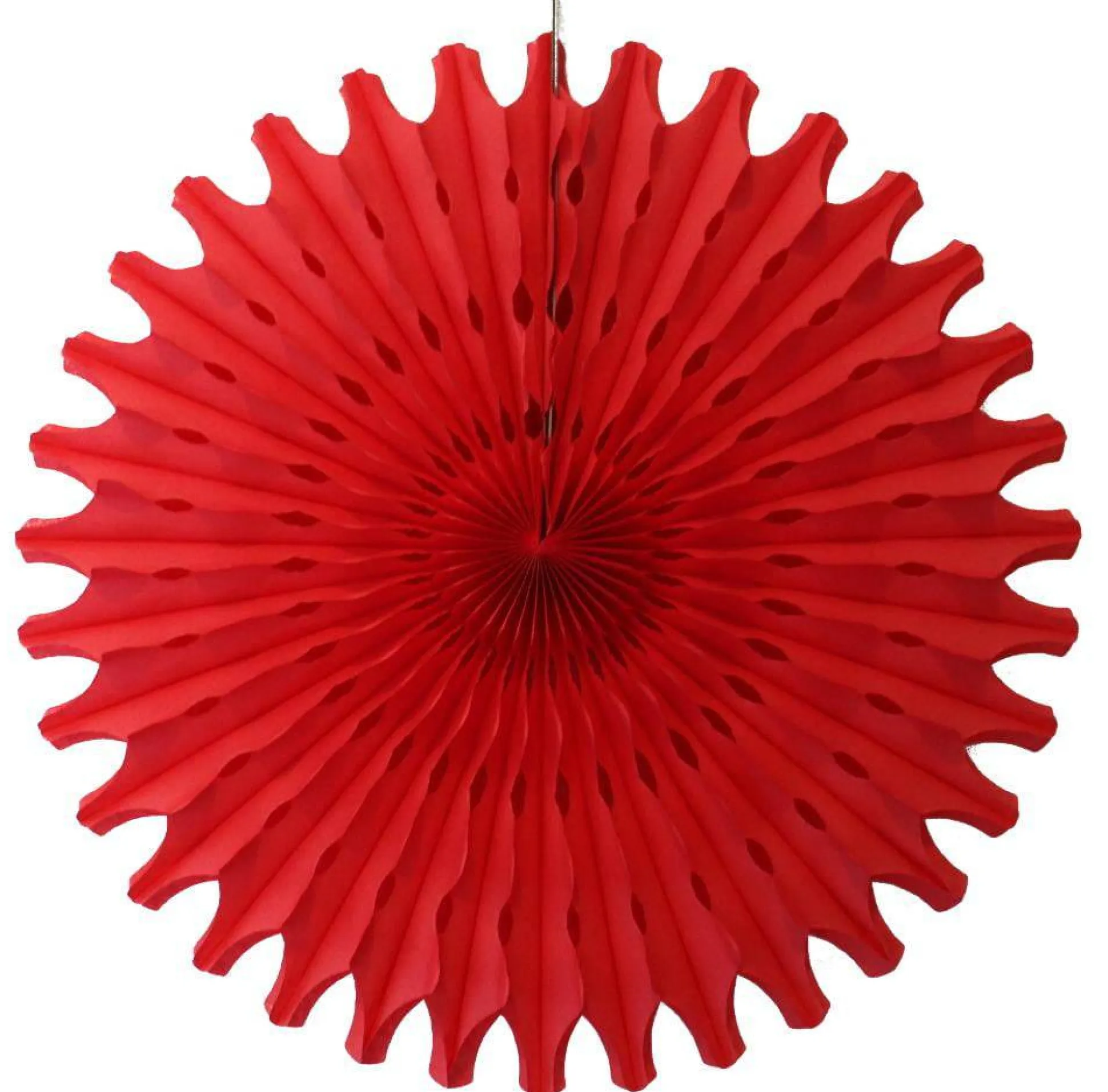 Red Tissue Paper Fan 18in