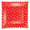 Red & White Stars Scalloped Square Lunch Plates 8ct