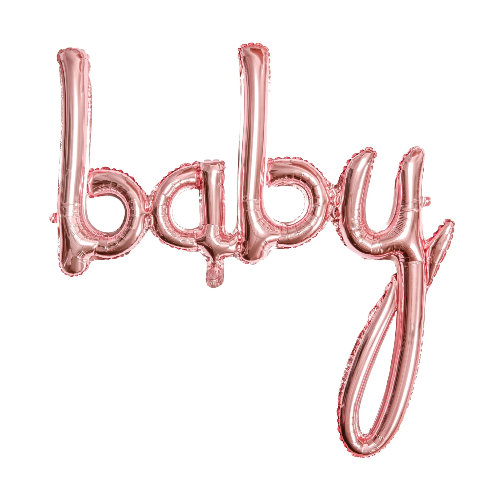 Rose Gold Baby Script Letter Balloon Banner 29in