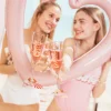 Rose Gold Bride & Bridesmaid Flute Glass Decals 6ct