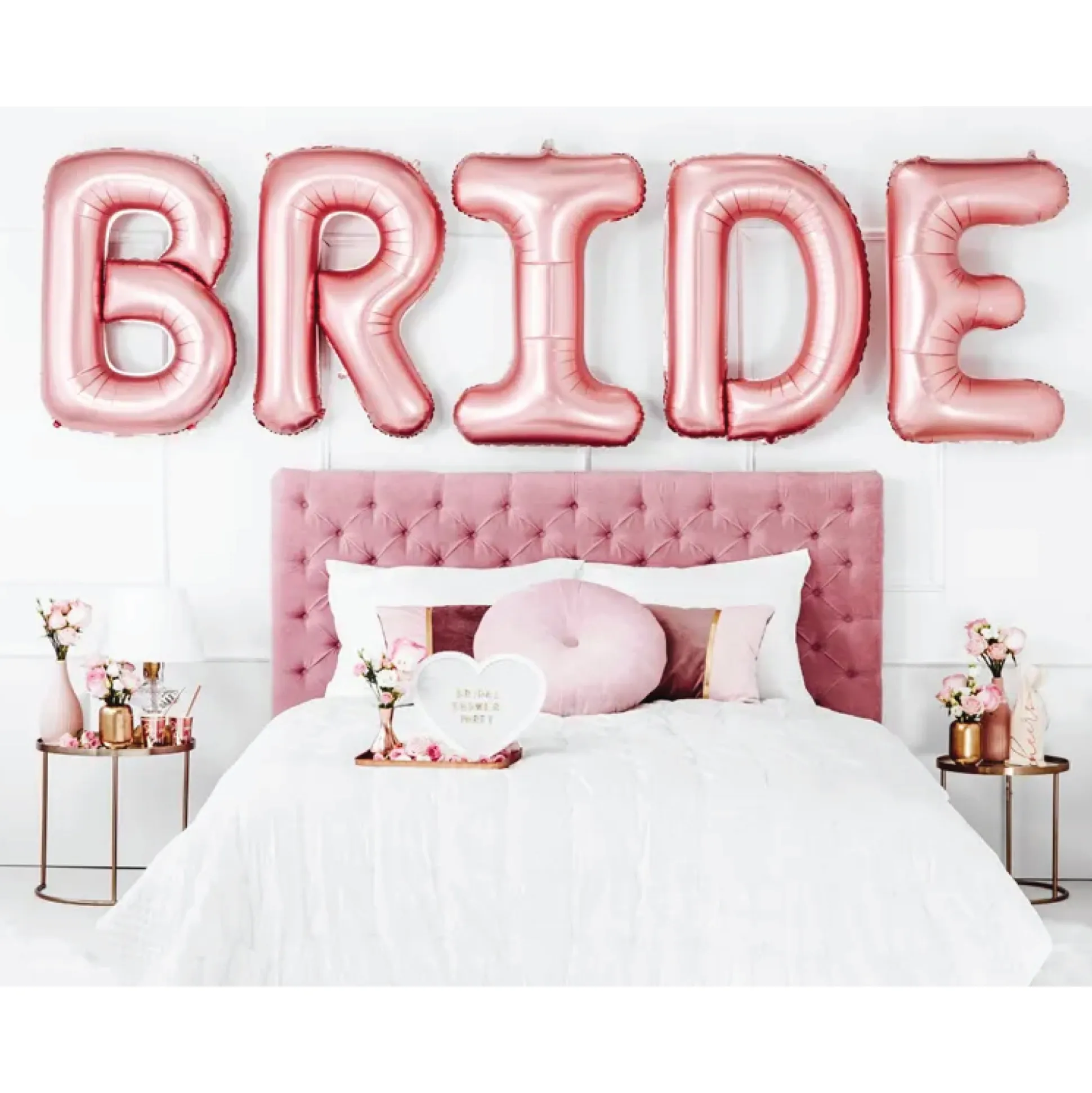 Rose Gold Bride Letter Balloon Kit 34in