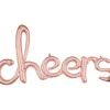 Rose Gold Cheers Cursive Letter Balloon 40in
