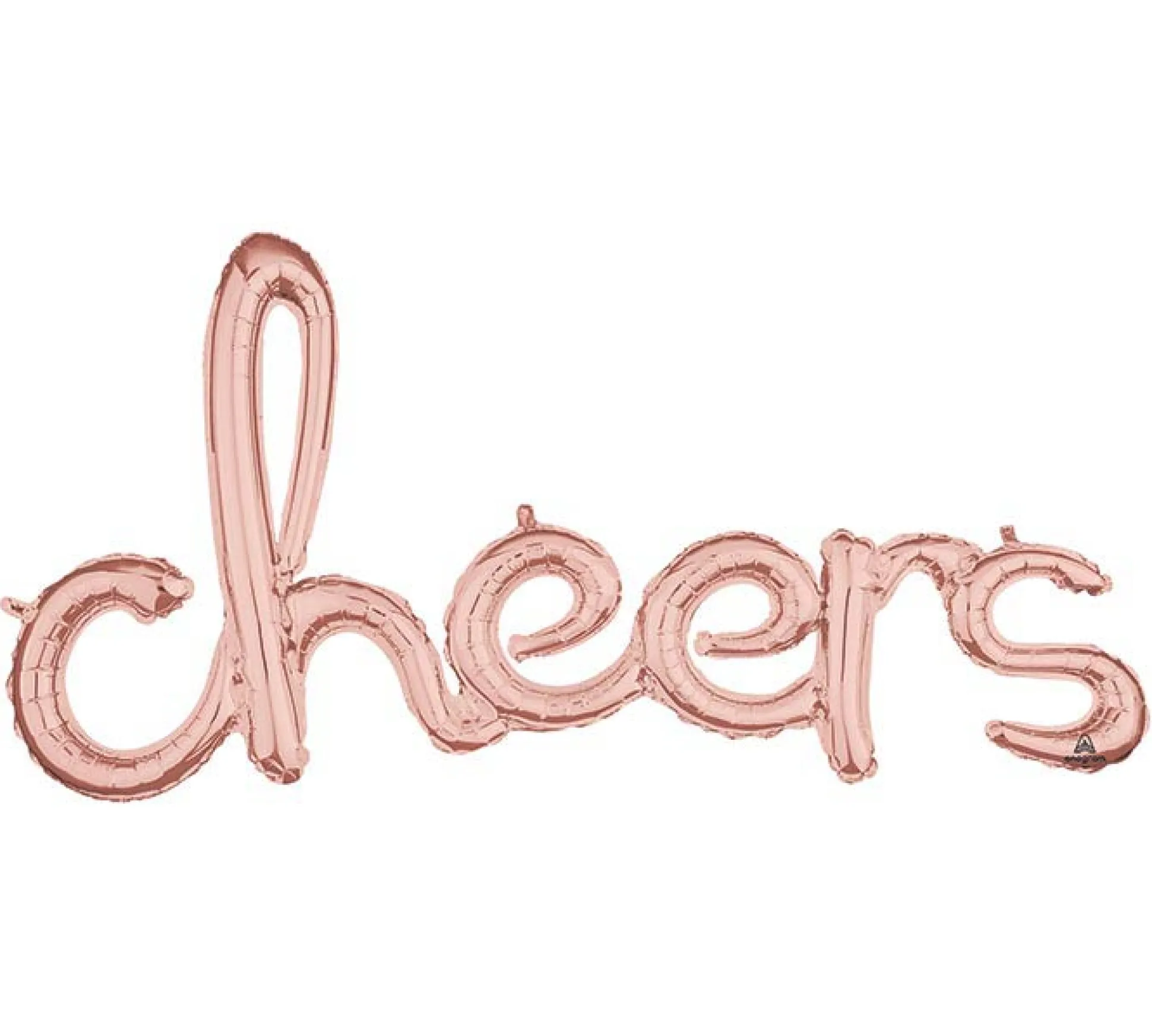 Rose Gold Cheers Cursive Letter Balloon 40in