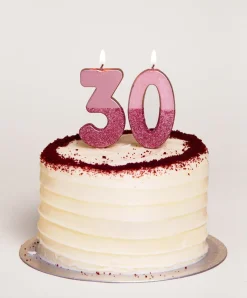 Rose Gold & Gold Glitter Dipped Number Birthday Candle