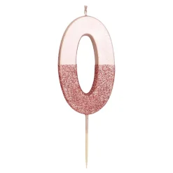 Rose Gold & Gold Glitter Dipped Number Birthday Candle