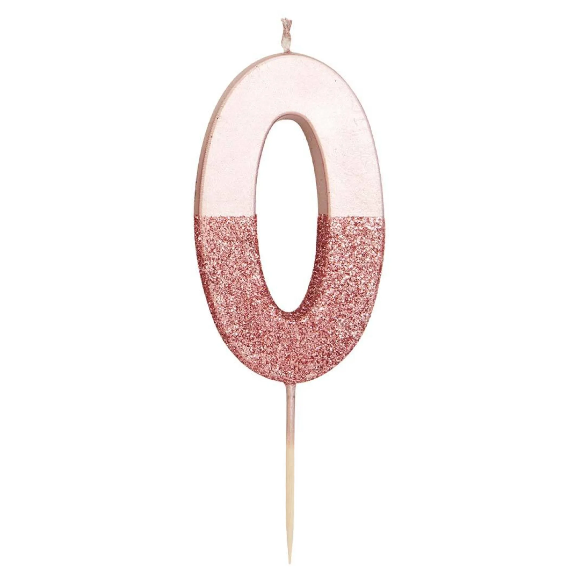 Rose Gold & Gold Glitter Dipped Number Birthday Candle