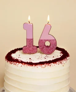 Rose Gold & Gold Glitter Dipped Number Birthday Candle