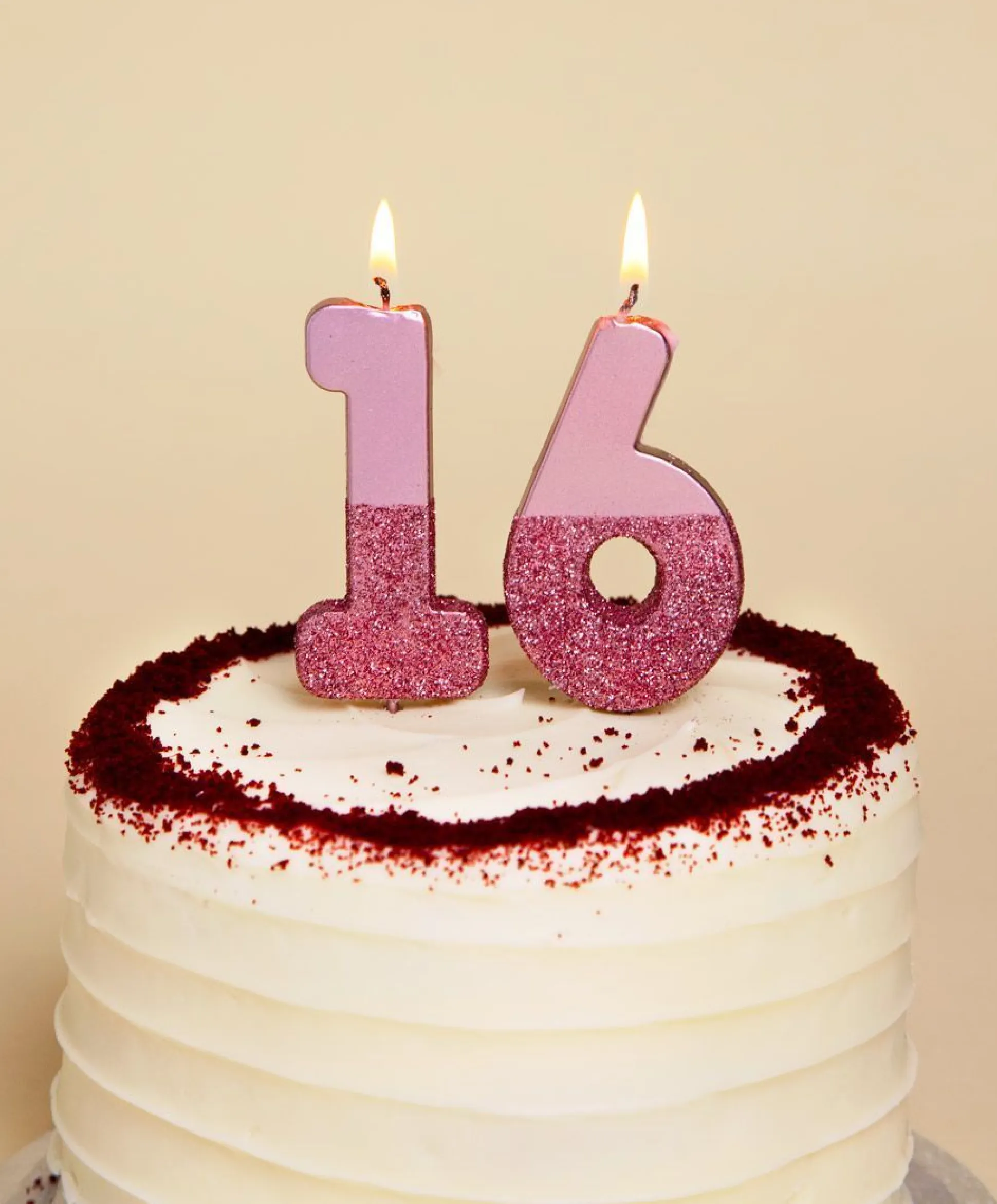 Rose Gold & Gold Glitter Dipped Number Birthday Candle