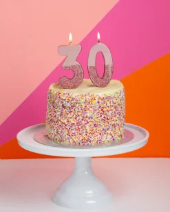 Rose Gold & Gold Glitter Dipped Number Birthday Candle
