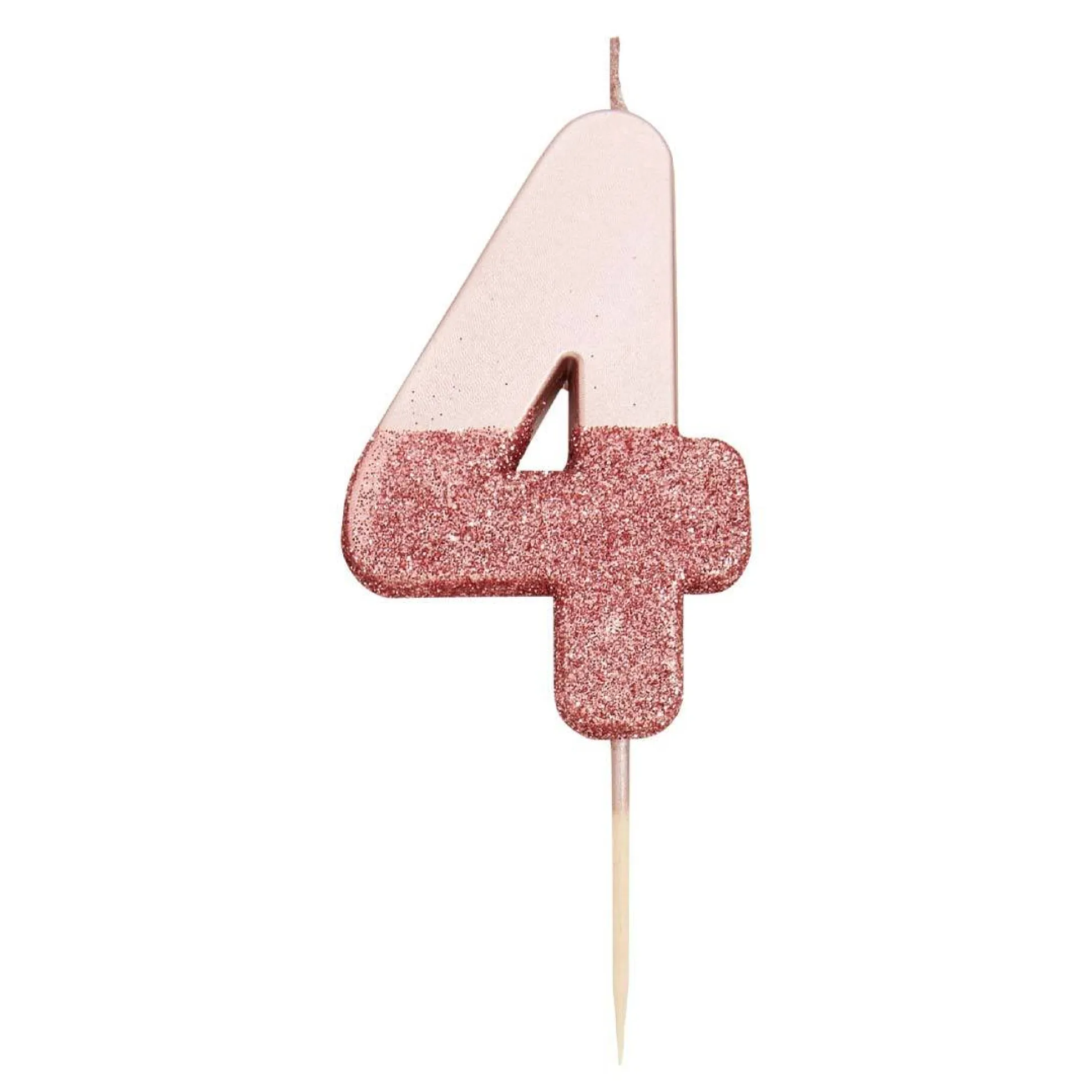 Rose Gold & Gold Glitter Dipped Number Birthday Candle
