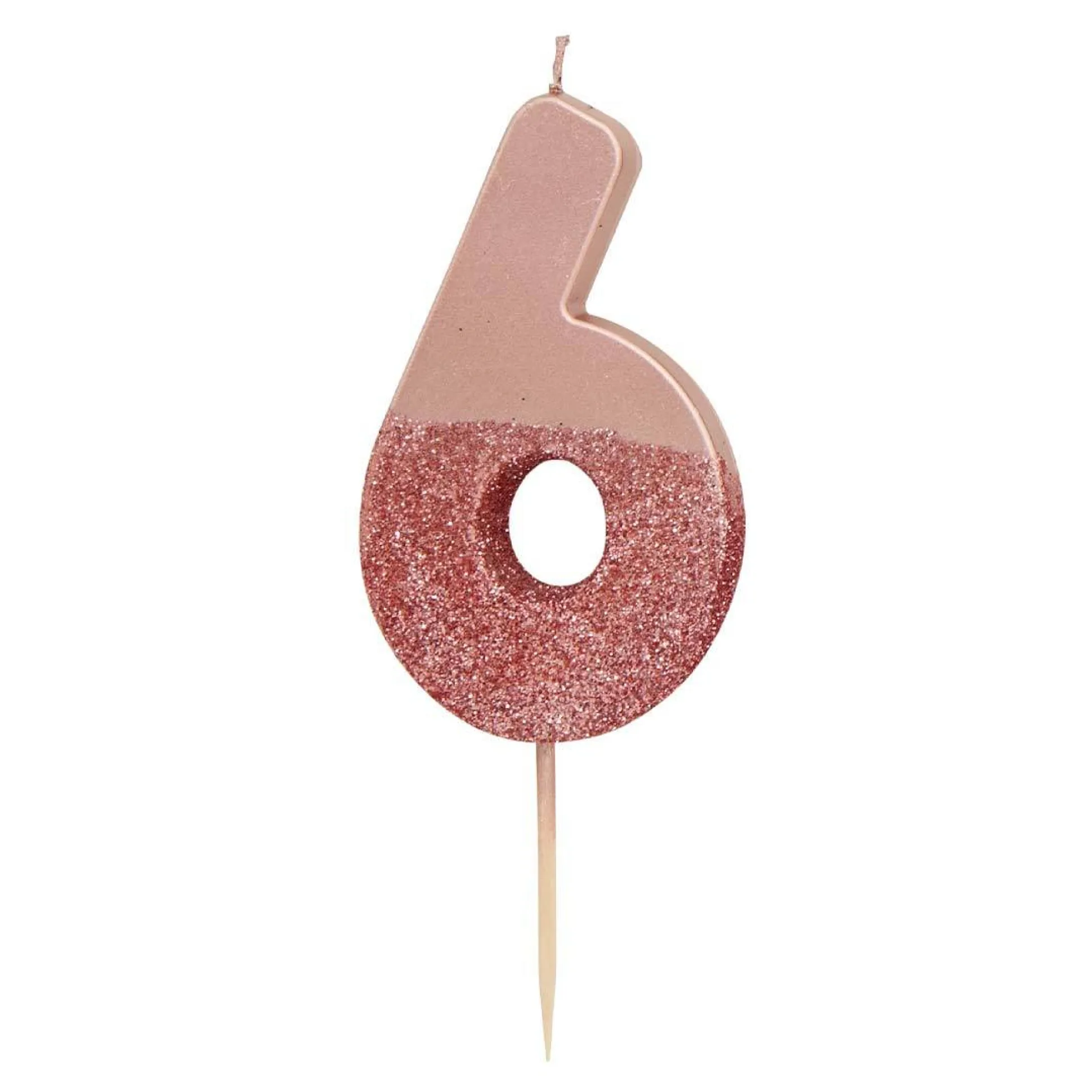 Rose Gold & Gold Glitter Dipped Number Birthday Candle