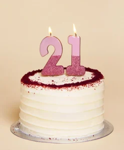 Rose Gold & Gold Glitter Dipped Number Birthday Candle