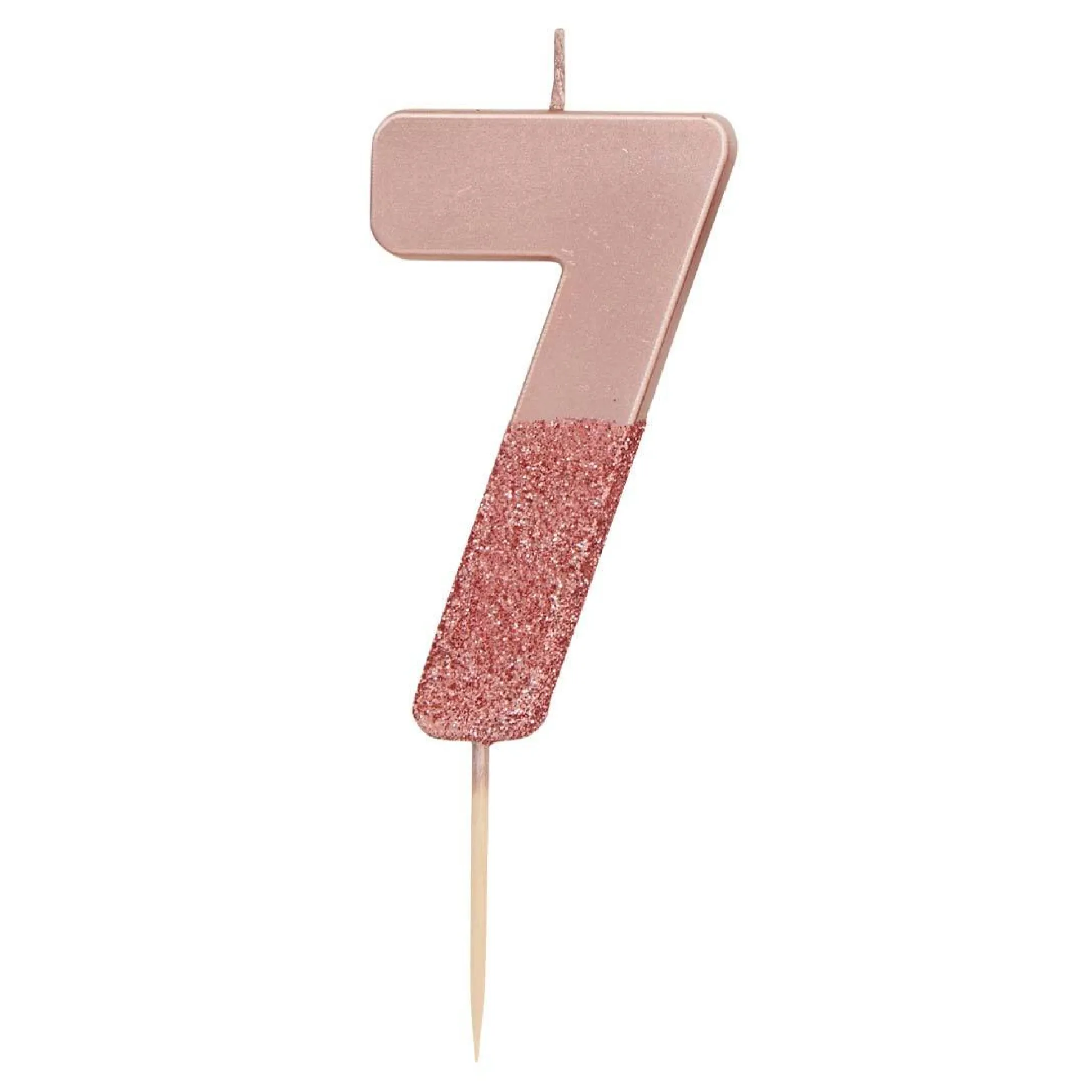 Rose Gold & Gold Glitter Dipped Number Birthday Candle