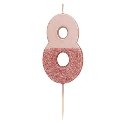 Rose Gold & Gold Glitter Dipped Number Birthday Candle
