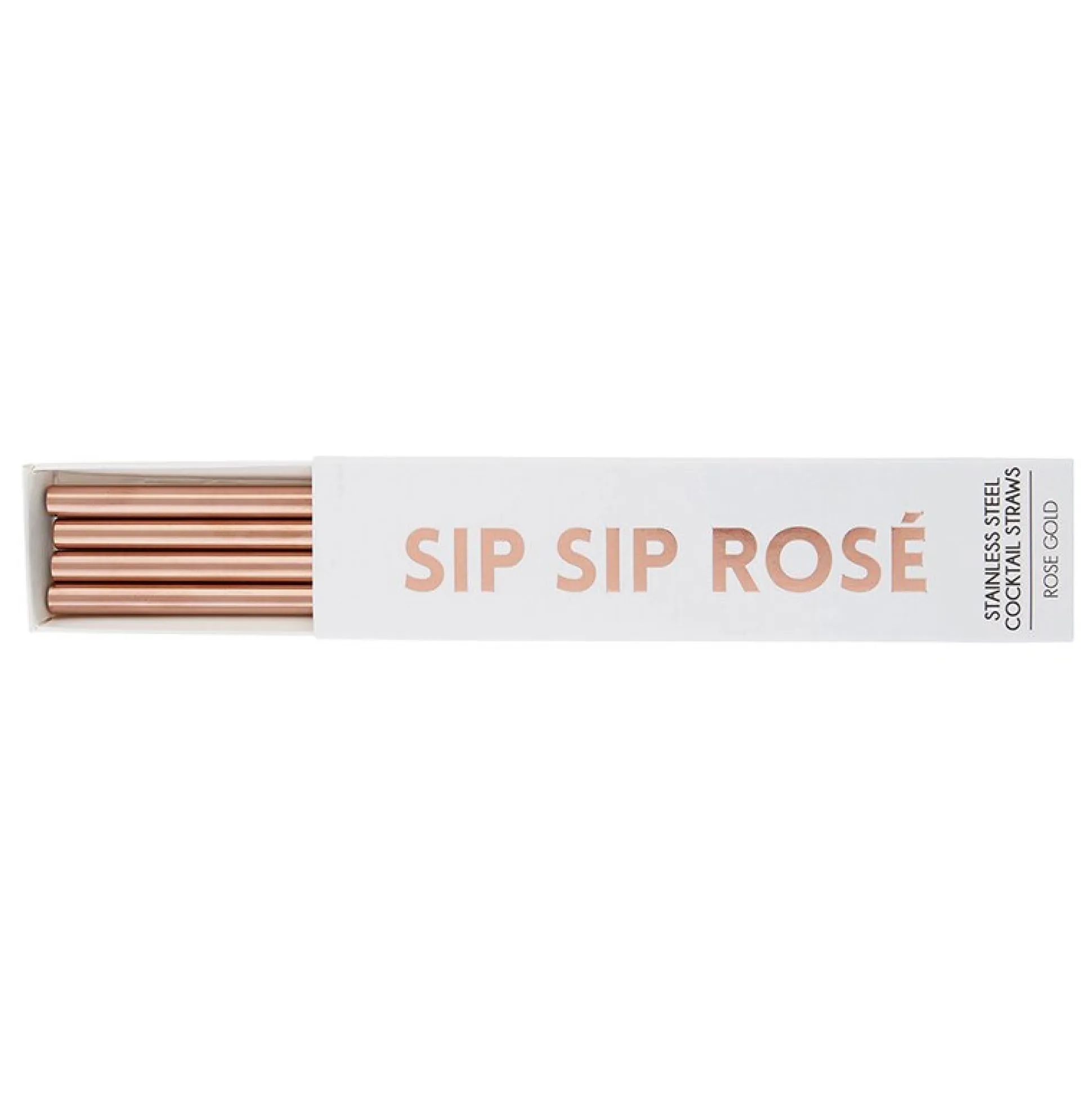 Rose Gold Metal Cocktail Straws 4ct