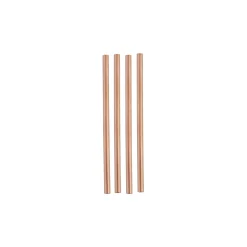 Rose Gold Metal Cocktail Straws 4ct