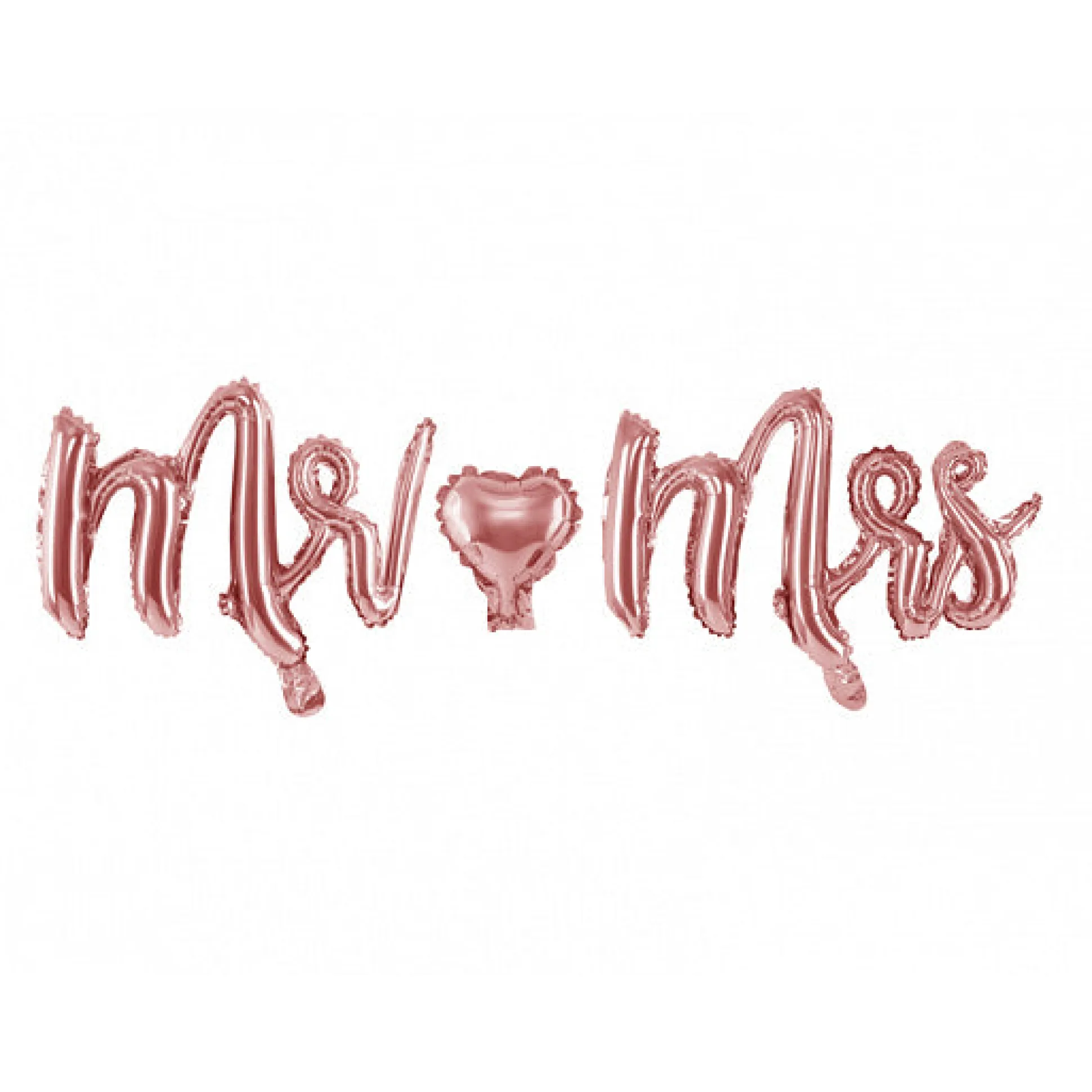 Rose Gold Mr. & Mrs. Cursive Letter Balloon Banner