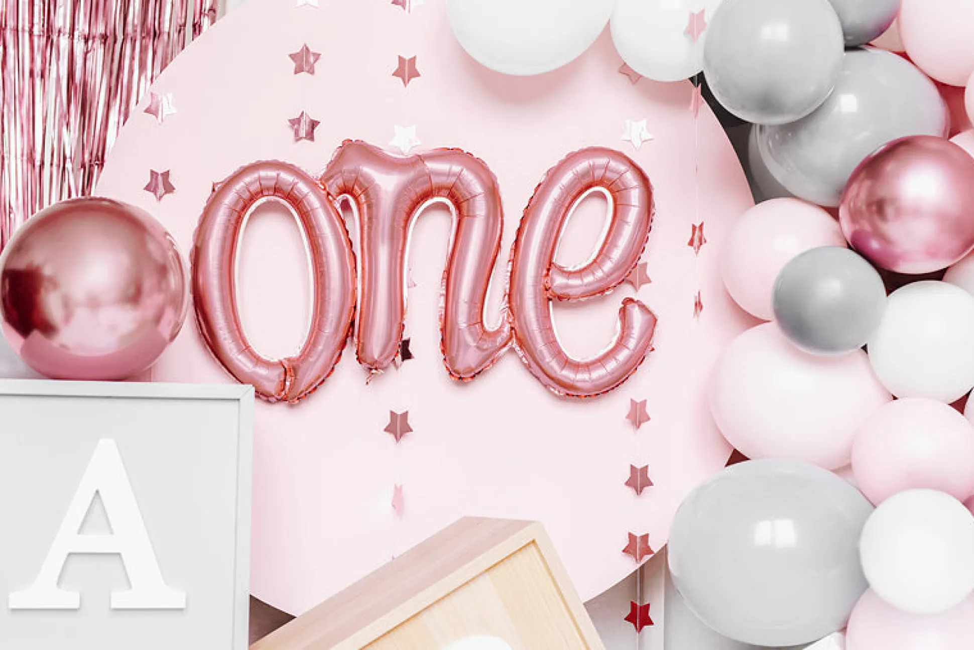 Rose Gold One Script Foil Balloon 26in
