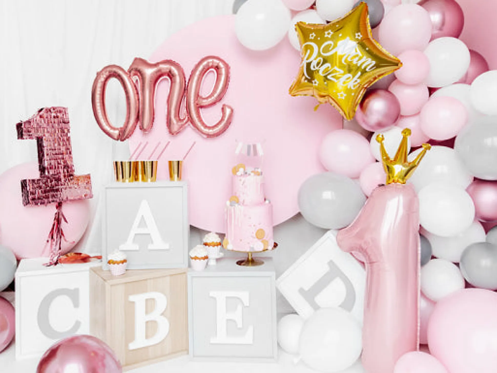 Rose Gold One Script Foil Balloon 26in