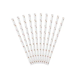 Rose Gold Star Paper Straws 10ct